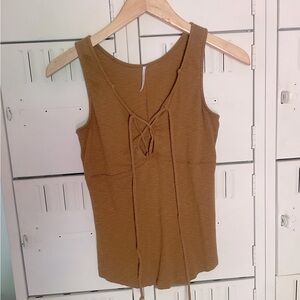 Free People lace up ribbed tank
